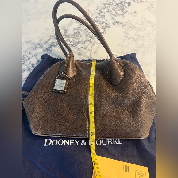 Dooney & Bourke Handbag Pebbled Brown Leather Semi-Circle Satchel Purse - Picture 4 of 12